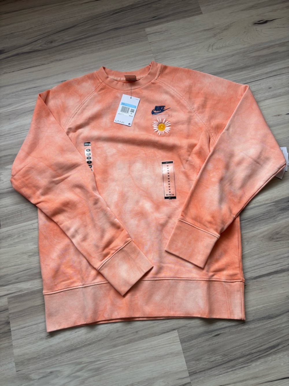 Nike Men’s Orange Tie-Dye Crewneck Sweatshirt